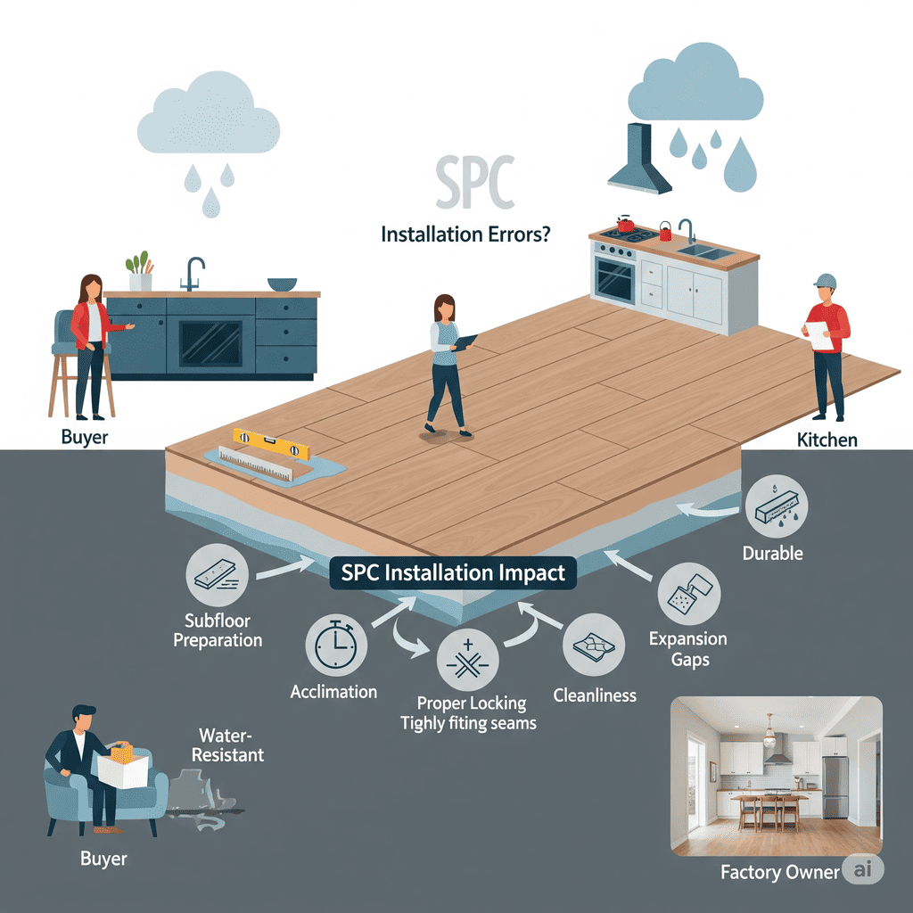SPC Installation Impact: Addressing errors like subfloor preparation, acclimation, and expansion gaps